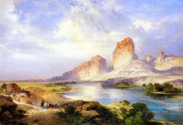 ワイオミング州のグリーン川の風景 ロッキー山脈学校 トーマス・モラン Oil Paintings